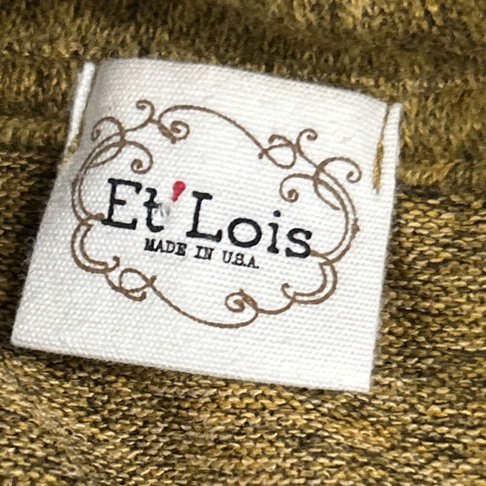 Et Lois Womens Large Blouse Tunic Top Artsy Soft Cozy Cowl Neck Stretch Gold - Picture 4 of 6